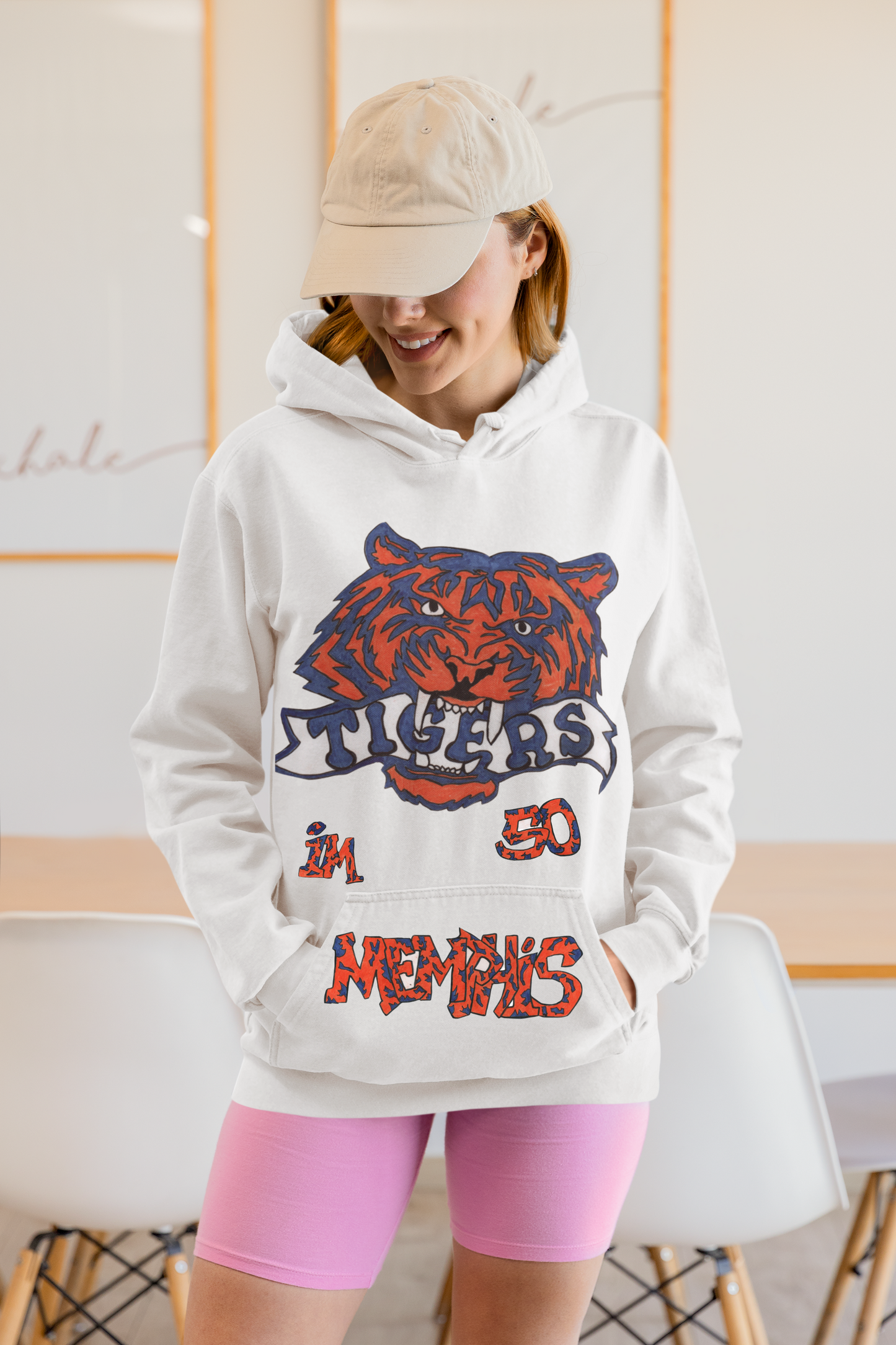 :I'm so Memphis " signature white hoodie