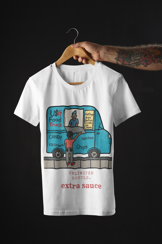 Unlimited Hustle – Extra Sauce Food Truck Tee (men)