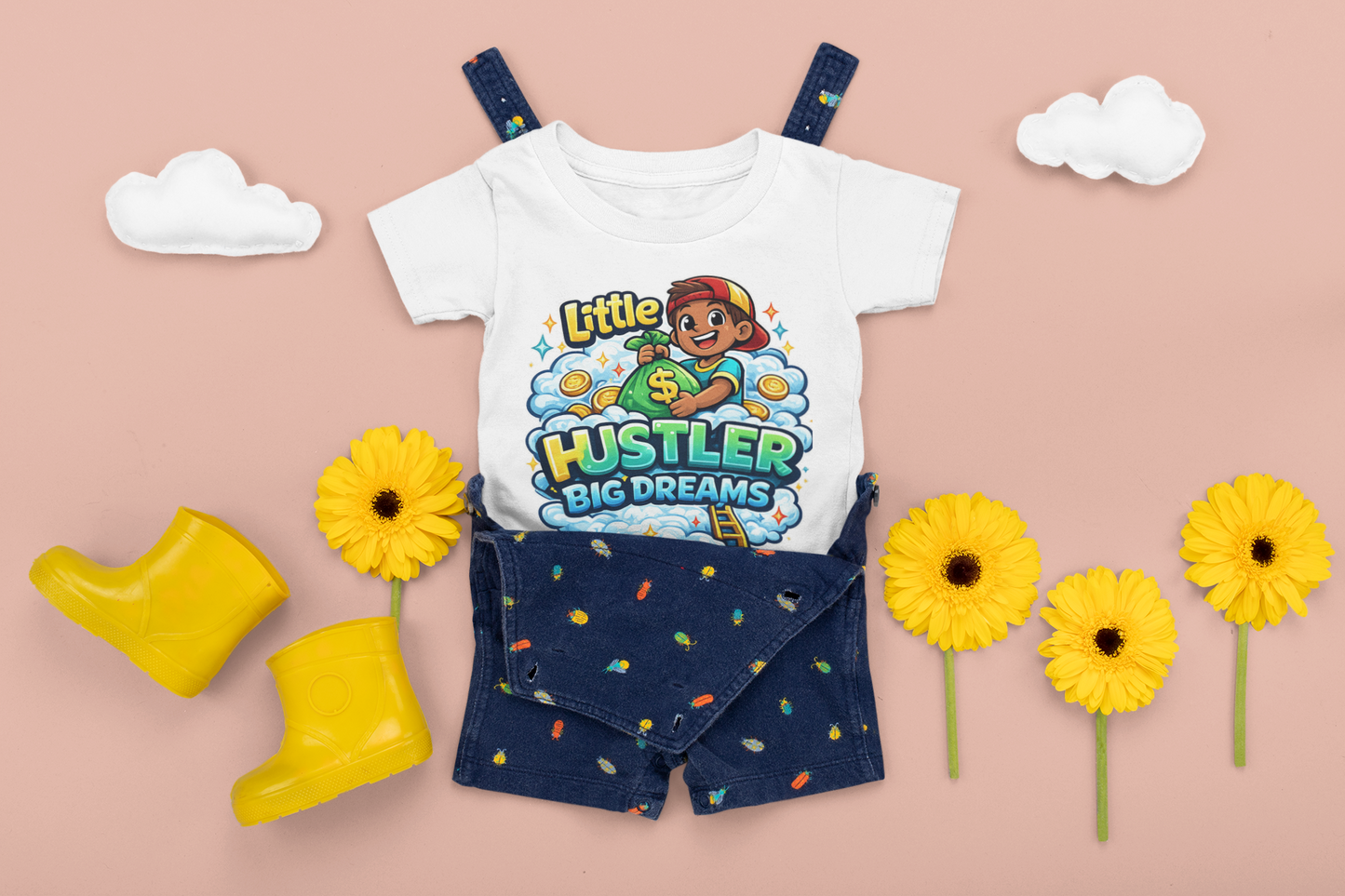“Little Hustler, Big Dreams” Kids Graphic Tee (Money Edition)