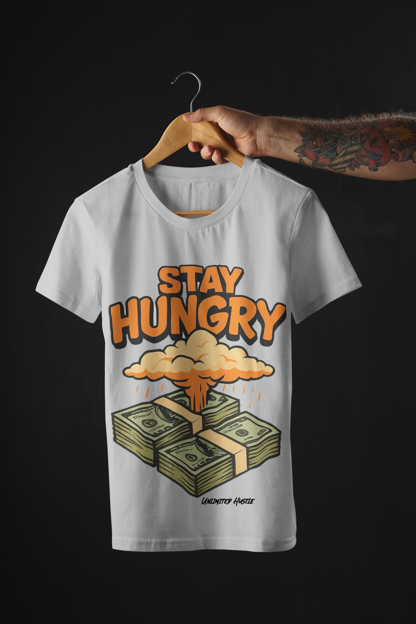 Stay Hungry – Unlimited Hustle Tee (men)